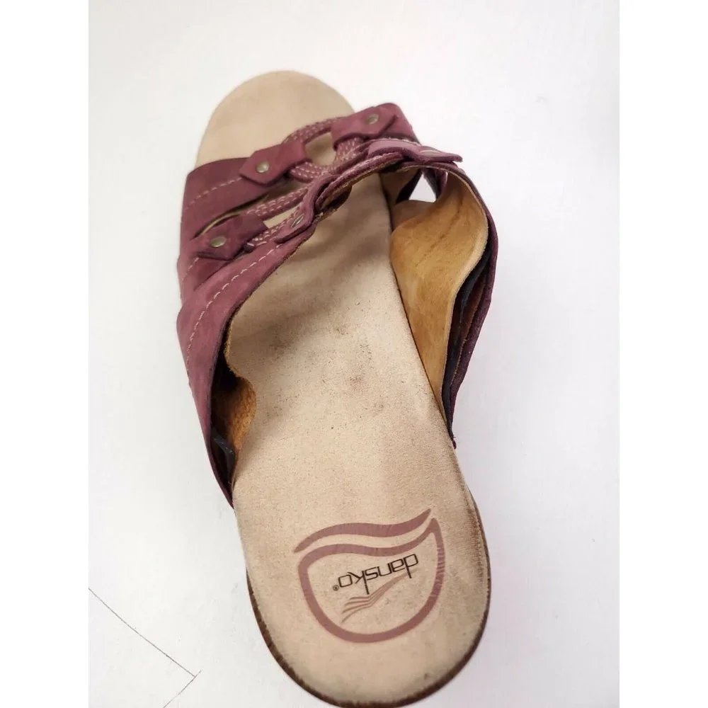 Dansko Serena Floral Leather Slip On Wedge Sandals Women’s US 11.5-12 EU 42